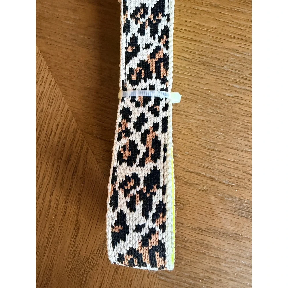 Hooray House Leopard Print Dog Leash 5ft Gold Metal Claw Clip Neon Green